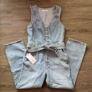 Women's Light Blue Denim Jumpsuit